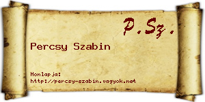 Percsy Szabin névjegykártya